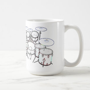Trommel-Set (schwarz u. Weiß) - Kaffee-Tasse Kaffeetasse