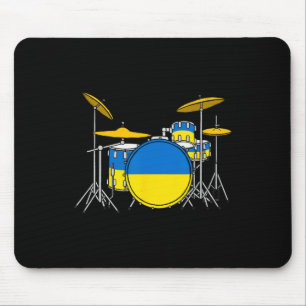Trommel-Set Ukrainische Flagge Ukraine Drummer Mus Mousepad
