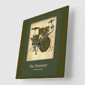 Trommel/Trommelzeitdekor Quadratische Wanduhr (Winkel)