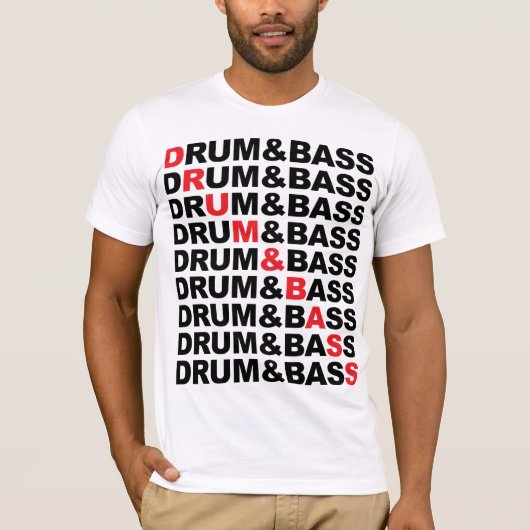 Trommel u. Bass-Quadrat T-Shirt (Vorderseite)