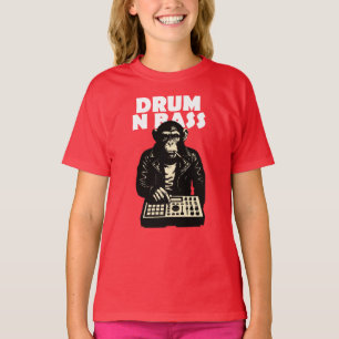 Trommel und Bass Affe T-Shirt