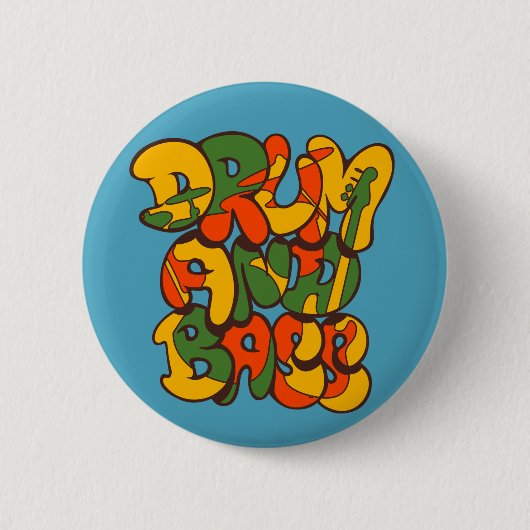 Trommel- und Bass-Reggaefarbe - Logo, Graffiti, Button (Vorderseite)