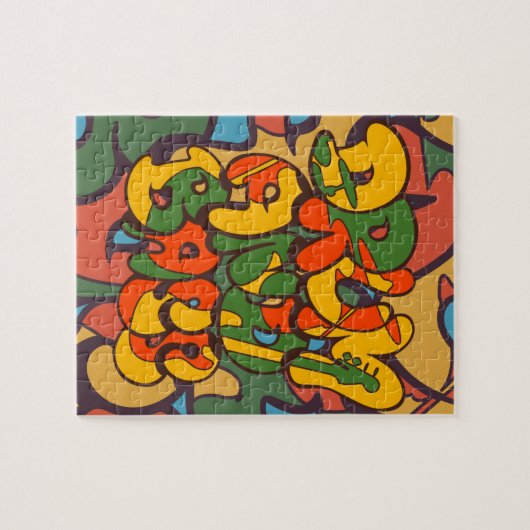 Trommel- und Bass-Reggaefarbe - Logo, Graffiti, Puzzle (Horizontal)