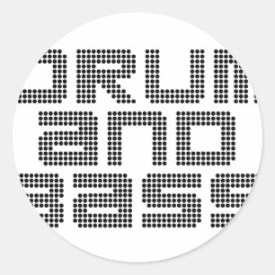 Trommel und Baß Runder Aufkleber