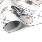 Trommel-Werkzeug-Schlagzeug-Musik-Konzert Geschenkpapier (Rolleneckpunkt)