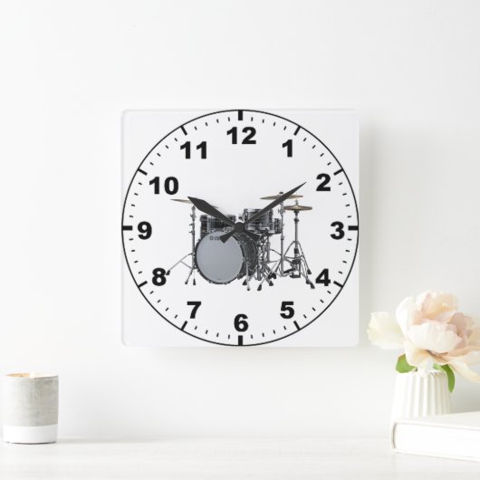 "Trommelausrüstungs" Entwurfs-Wanduhren Quadratische Wanduhr (Zuhause)