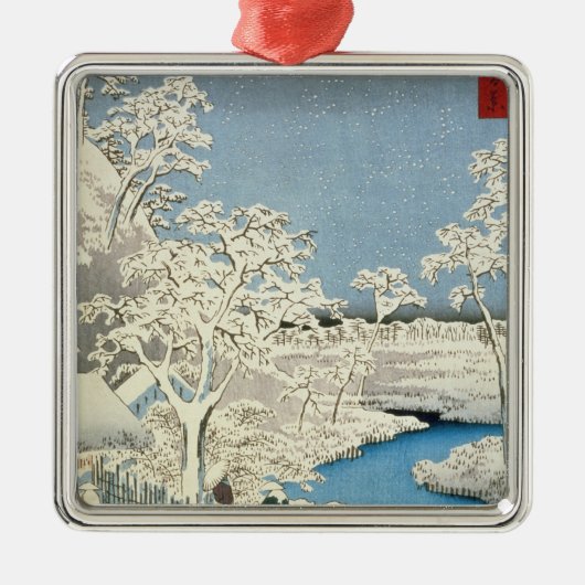 Trommelbrücke und Sonne-Hügel bei Meguro Silbernes Ornament (Vorne)