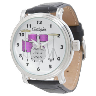 Trommeldesign nur Namen hinzufügen Armbanduhr