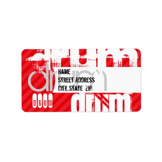 Trommelfell; Rote Streifen Adressaufkleber (Vorne)