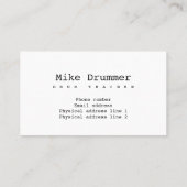 Trommellehrer Visitenkarte (Rückseite)