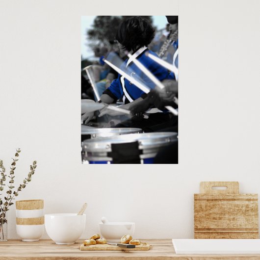 Trommelleine - farbiges Poster (Küche)