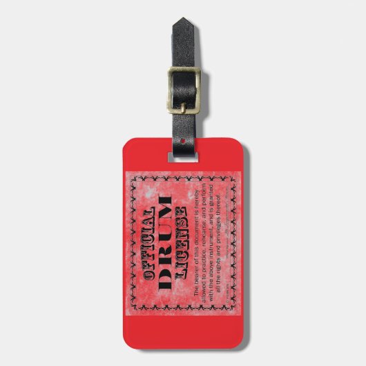 Trommellizenz Gepäckanhänger (Vorderseite vertikal)