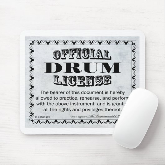 Trommellizenz Mousepad (Mit Mouse)