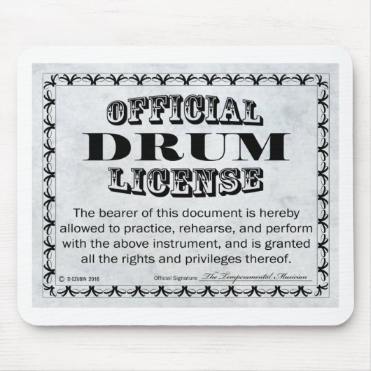 Trommellizenz Mousepad (Vorne)