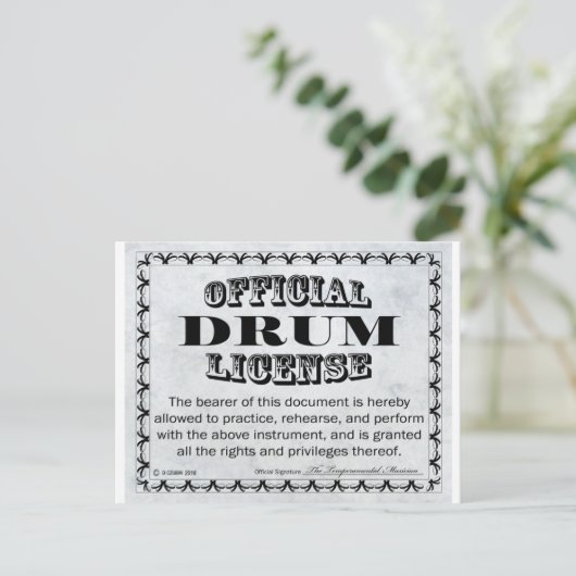 Trommellizenz Postkarte (Stehend Vorderseite)