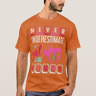 Trommelmädchen Trommelstöcke Musik Trommeln T-Shirt