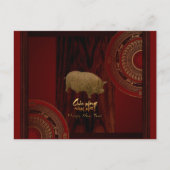 Trommeln 2 Pig Jahr vietnamesische Gruß Postkarte (Vorderseite)