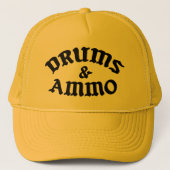 Trommeln & Ammo Gelber LKW Truckerkappe (Vorderseite)