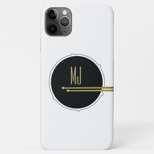 Trommeln Cool Modernes Schwarz-Weiß-Anfangsmonogra Case-Mate iPhone Hülle (Rückseite)