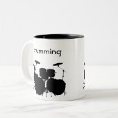 Trommeln-Design-Tasse Zweifarbige Tasse (Vorderseite Links)