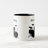 Trommeln-Design-Tasse Zweifarbige Tasse (Mittel)