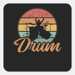 Trommeln   Drumming Lover Drummer Gift Quadratischer Aufkleber