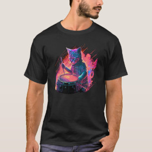 Trommeln Drummmer Katze 2 T-Shirt