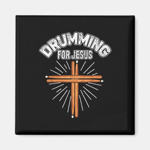 Trommeln für Jesus Christliches Kreuz Gott Glaube Magnet