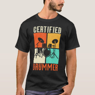 Trommeln Grunge Drumset Retro Vintage Stil Zertifi T-Shirt