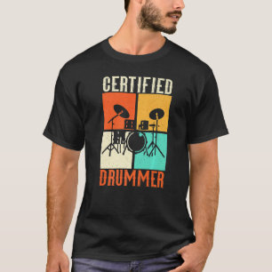 Trommeln Grunge Drumset Retro Vintage Stil Zertifi T-Shirt