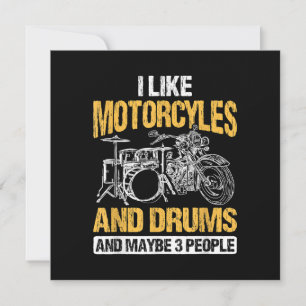 Trommeln Ich mag Motorräder und Trommeln Einladung