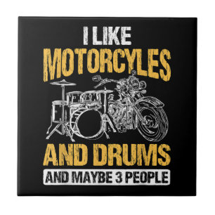 Trommeln Ich mag Motorräder und Trommeln Fliese