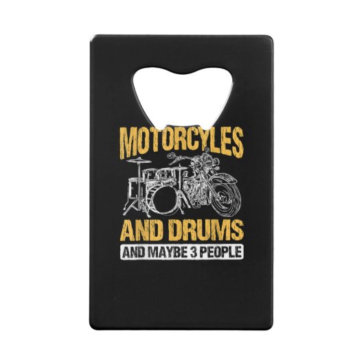 Trommeln Ich mag Motorräder und Trommeln Geldbeutel Flaschenöffner (Vorderseite)