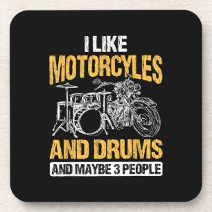 Trommeln Ich mag Motorräder und Trommeln Getränkeuntersetzer