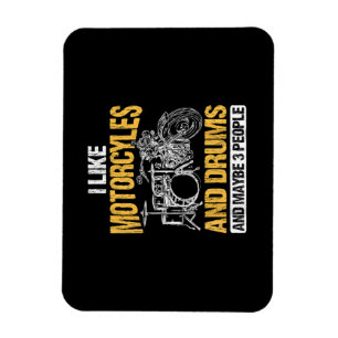 Trommeln Ich mag Motorräder und Trommeln Magnet