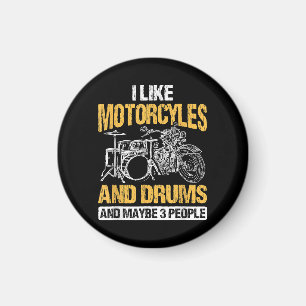 Trommeln Ich mag Motorräder und Trommeln Magnet