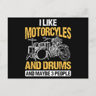 Trommeln Ich mag Motorräder und Trommeln Postkarte