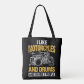 Trommeln Ich mag Motorräder und Trommeln Tasche (Rückseite)