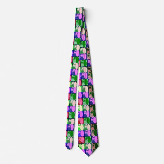 Trommeln im Pop Art Necktie Krawatte (Rückseite)