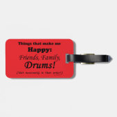 Trommeln machen mich glücklich gepäckanhänger (Rückseite horizontal)