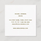 Trommeln Minimalistisch | Drummer Simple Black Quadratische Visitenkarte (Rückseite)