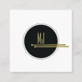 Trommeln Minimalistisch | Drummer Simple Black Quadratische Visitenkarte (Vorderseite)