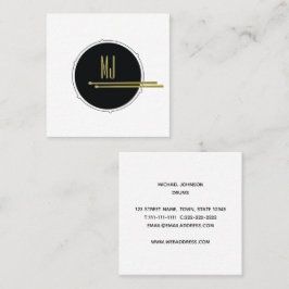 Trommeln Minimalistisch | Drummer Simple Black Quadratische Visitenkarte