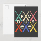 Trommeln mit Trommelstich Postkarte (Vorne/Hinten)