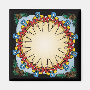 Trommeln mit zwölf Schlagzeugern Magnet