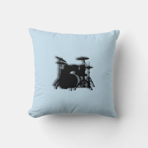 Trommeln Musik Design Blau Kissen