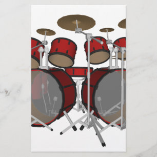 Trommeln: Red Drum Kit: 3D-Modell: Briefpapier
