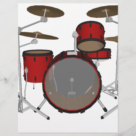 Trommeln: Red Drum Kit: 3D-Modell: Flyer (Vorne)