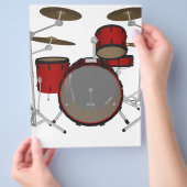 Trommeln: Red Drum Kit: 3D-Modell: Flyer (Hand)