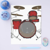 Trommeln: Red Drum Kit: 3D-Modell: Flyer (Einzeln)